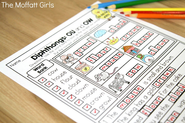 Teach addition, subtraction, sight words, phonics, grammar, handwriting and so much more with the April NO PREP Packet for First Grade!