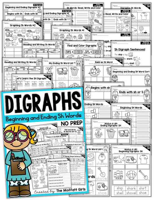 Digraphs can be tricky for struggling readers, and it's important for readers to learn how to identify digraphs early on. These activities cover both beginning and ending digraphs!