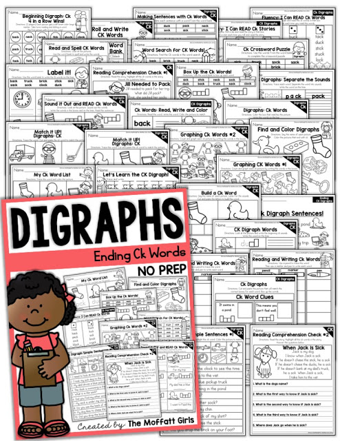 Digraphs can be tricky for struggling readers, and it's important for readers to learn how to identify digraphs early on. These activities cover both beginning and ending digraphs!