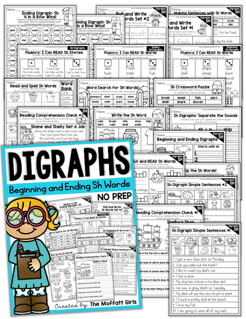 Digraphs can be tricky for struggling readers, and it's important for readers to learn how to identify digraphs early on. These activities cover both beginning and ending digraphs!