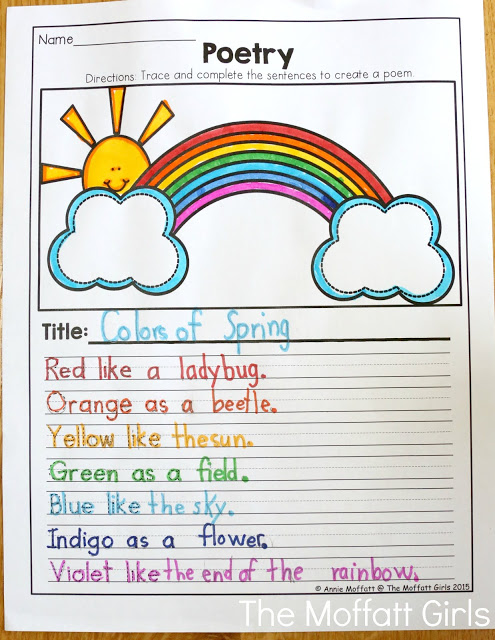 Teach addition, subtraction, sight words, phonics, grammar, handwriting and so much more with the May NO PREP Packet for First Grade!