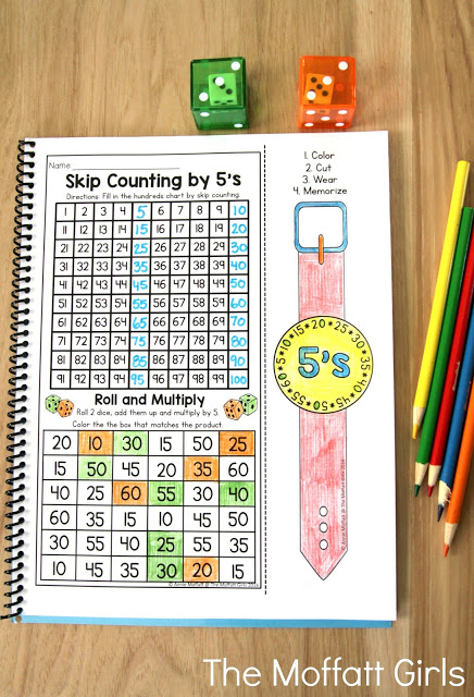 Why can't practicing multiplication facts be fun? Use these wearable Multiplication Watches to encourage your students to master multiplication facts. Plus, they come with 2 more fun activities- Skip Counting and a Roll and Multiply game!