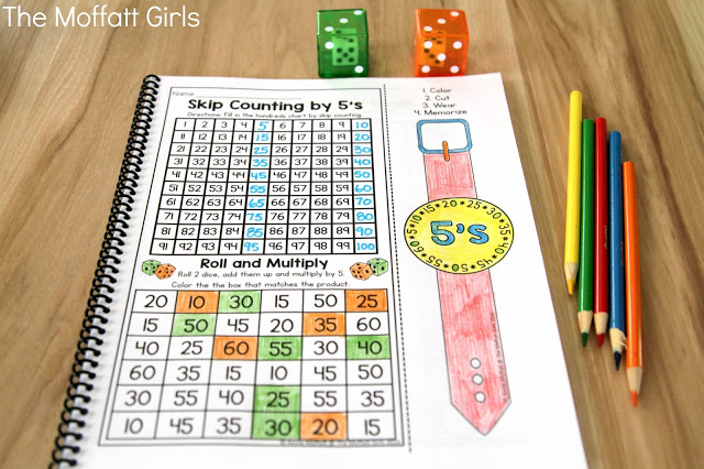 Why can't practicing multiplication facts be fun? Use these wearable Multiplication Watches to encourage your students to master multiplication facts. Plus, they come with 2 more fun activities- Skip Counting and a Roll and Multiply game!