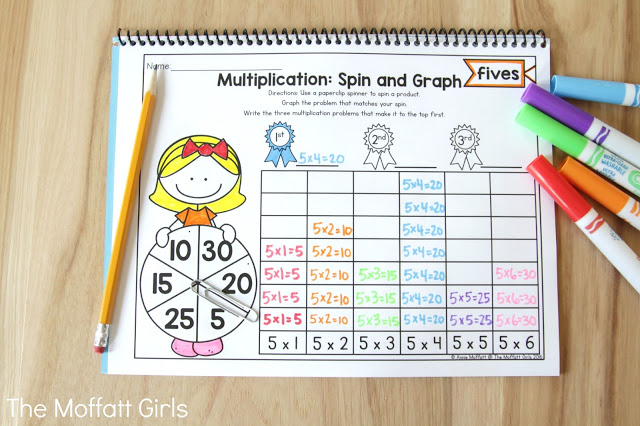 Why can't practicing multiplication facts be fun? Turn math into a game and let your students practice with this exclusive bundle freebie, the Multiplication Spin and Graph NO PREP Packet.