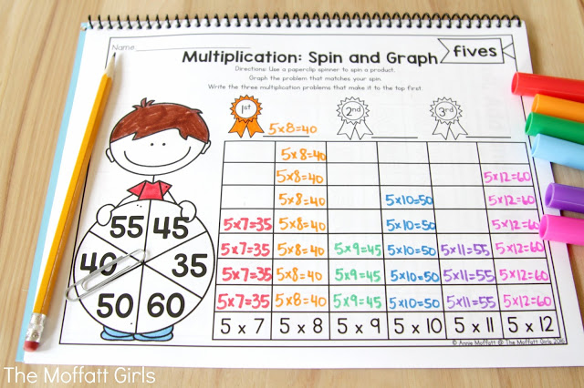 Why can't practicing multiplication facts be fun? Turn math into a game and let your students practice with this exclusive bundle freebie, the Multiplication Spin and Graph NO PREP Packet.
