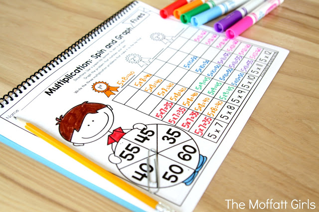 Why can't practicing multiplication facts be fun? Turn math into a game and let your students practice with this exclusive bundle freebie, the Multiplication Spin and Graph NO PREP Packet.