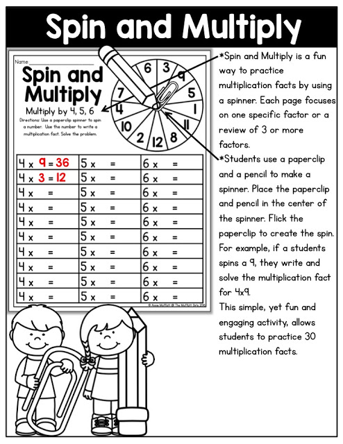 Why can't practicing multiplication facts be fun? Turn math into a game and have your students multiply with the Spin and Multiply NO PREP Packet!