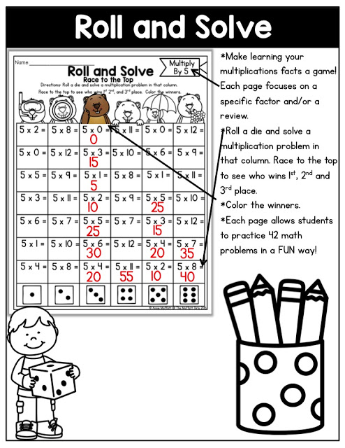 Why can't practicing multiplication facts be fun? Turn math into a game and have your students multiply with the Multiplication Roll and Solve NO PREP Packet!