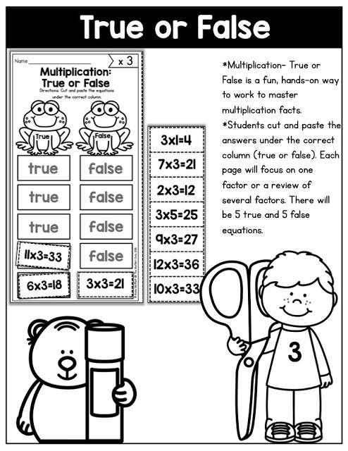 Do your students really know their multiplication facts? With the Multiplication: True or False NO PREP Packet, your students will learn to be careful with their calculations.