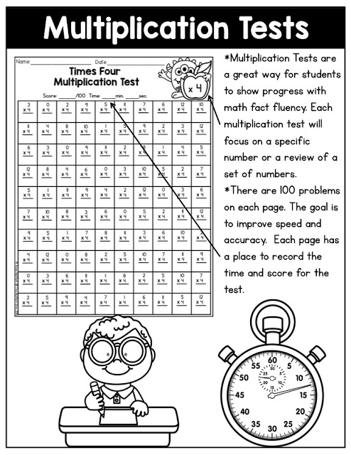 Help your students build fluency with the Multiplication Tests NO PREP Packet. It comes with 3 different versions so that you can target each student's needs.