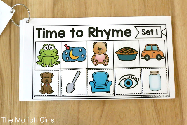 Time to Rhyme Phonemic Awareness Packet! With the Time to Rhyme Cards, students work on hearing the ending sounds to identify a rhyme.