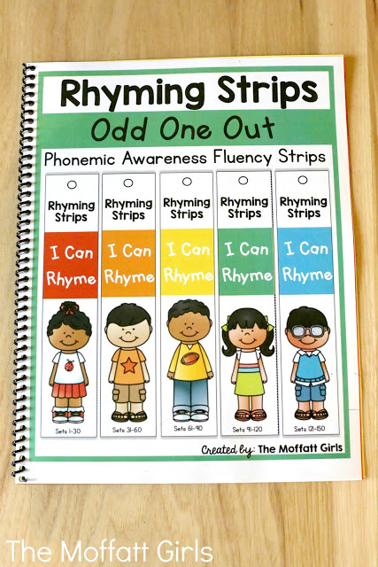 Rhyming Strips (Odd One Out) Phonemic Awareness Packet! With Rhyming Strips, students work on hearing the ending sounds to identify a rhyme.