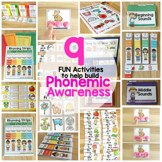 9 Activities to Teach Phonemic Awareness! Phonemic Awareness is such an integral part to reading and writing. Unfortunately, many teachers skip over teaching this, but the truth is that it's just as important as learning phonics! Check out these 9 hands-on ways to help children learn to segment and blend words, and watch your children become confident readers with strong decoding and spelling skills!
