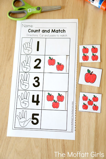 September NO PREP Packet (Preschool) in action! Teach number concepts, colors, shapes, letters, phonics and so much more with the September NO PREP Packet for Preschool!