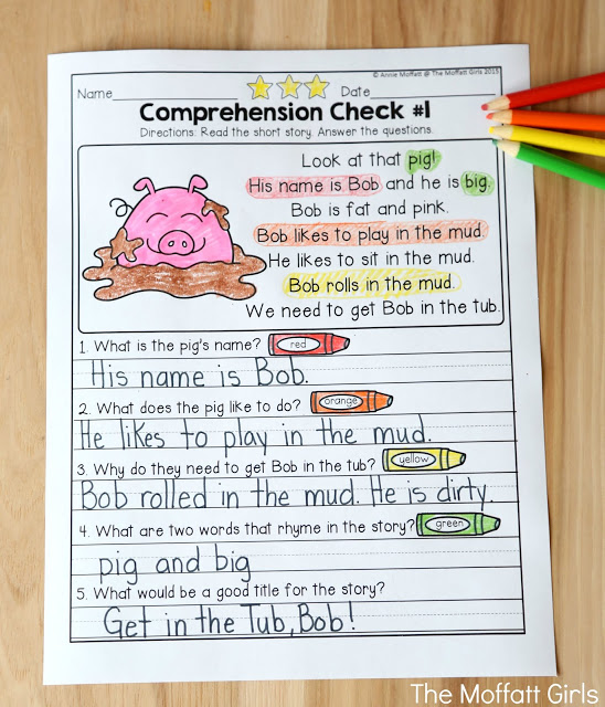 Reading Comprehension Checks for September in action! Build confidence in beginning and struggling readers with these Reading Comprehension Checks for September, while teaching students to find text evidence to support their answers.