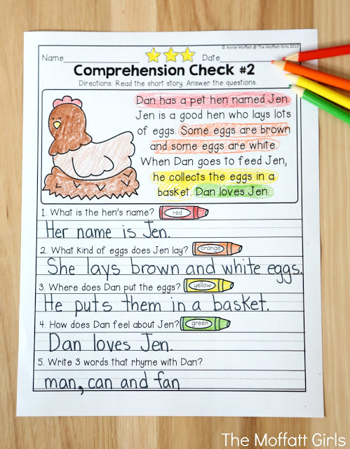 Reading Comprehension Checks for September in action! Build confidence in beginning and struggling readers with these Reading Comprehension Checks for September, while teaching students to find text evidence to support their answers.