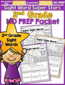 2nd Grade Sight Words Super Stars NO PREP Packet