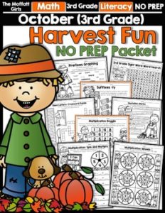 October 3rd Grade NO PREP Packet
