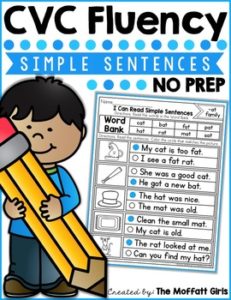 CVC Fluency Simple Sentences