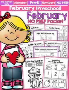 February Preschool NO PREP Packet