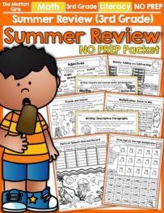 Summer Review 3rd Grade NO PREP Packet