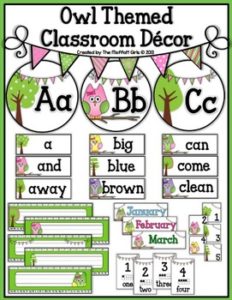 Owl Themed Classroom Decor