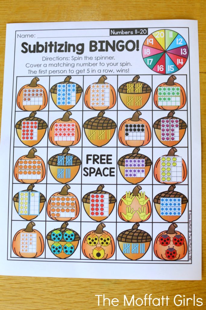 Help students master number concepts using common patterns and number combinations with the Subitizing Fall Edition NO PREP Packet. This is the perfect foundation for addition and subtraction.