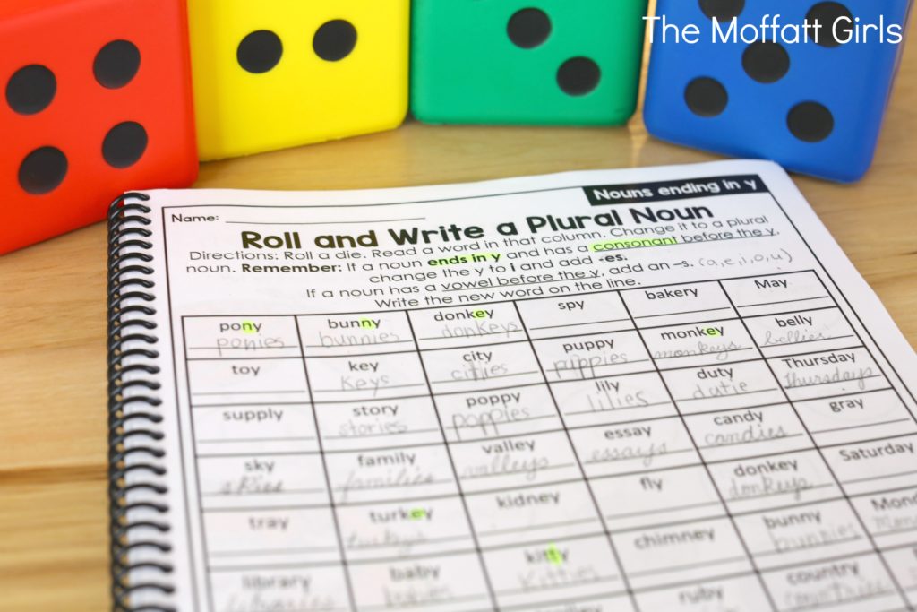 Teach nouns in a fun and effective way with the Grammar and Language Arts NO PREP Packet for 2nd Grade!