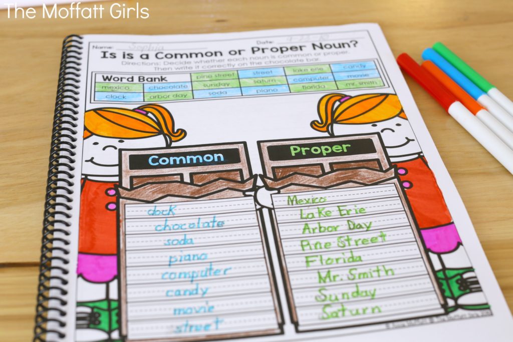 Teach nouns in a fun and effective way with the Grammar and Language Arts NO PREP Packet for 2nd Grade!