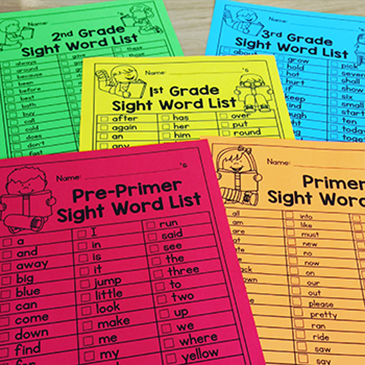 Free Sight Word Lists! Free Sight Word Lists! Build confidence in reading by building fluency with sight words!