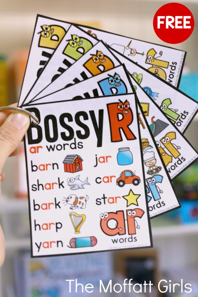 Free Bossy R Posters! R-controlled vowel words can be tricky for beginning readers to learn. These NO PREP packets teach these words in a variety of fun ways!
