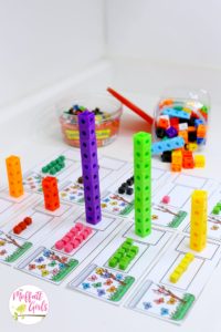 Kindergarten Math Centers, counting, ten frames