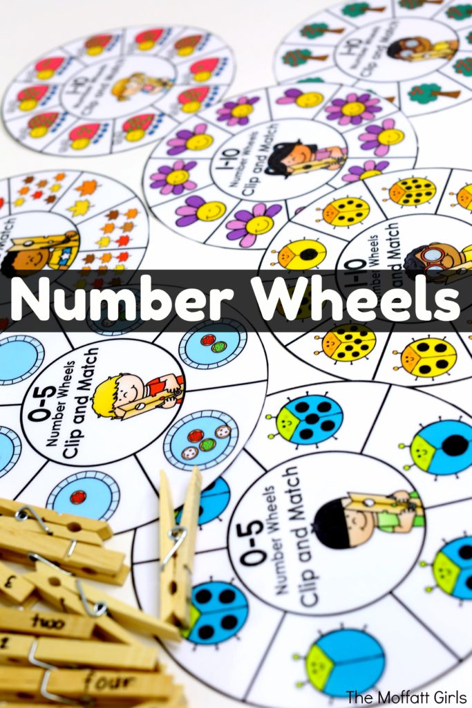 Number Wheels- Count and match a clip. Kindergarten math made fun!