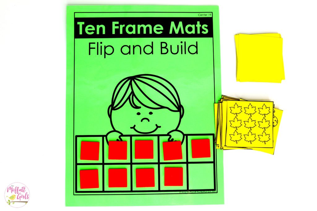 Ten Frame Math- Flip and build a number. Kindergarten Math numbers 1-10 made fun!
