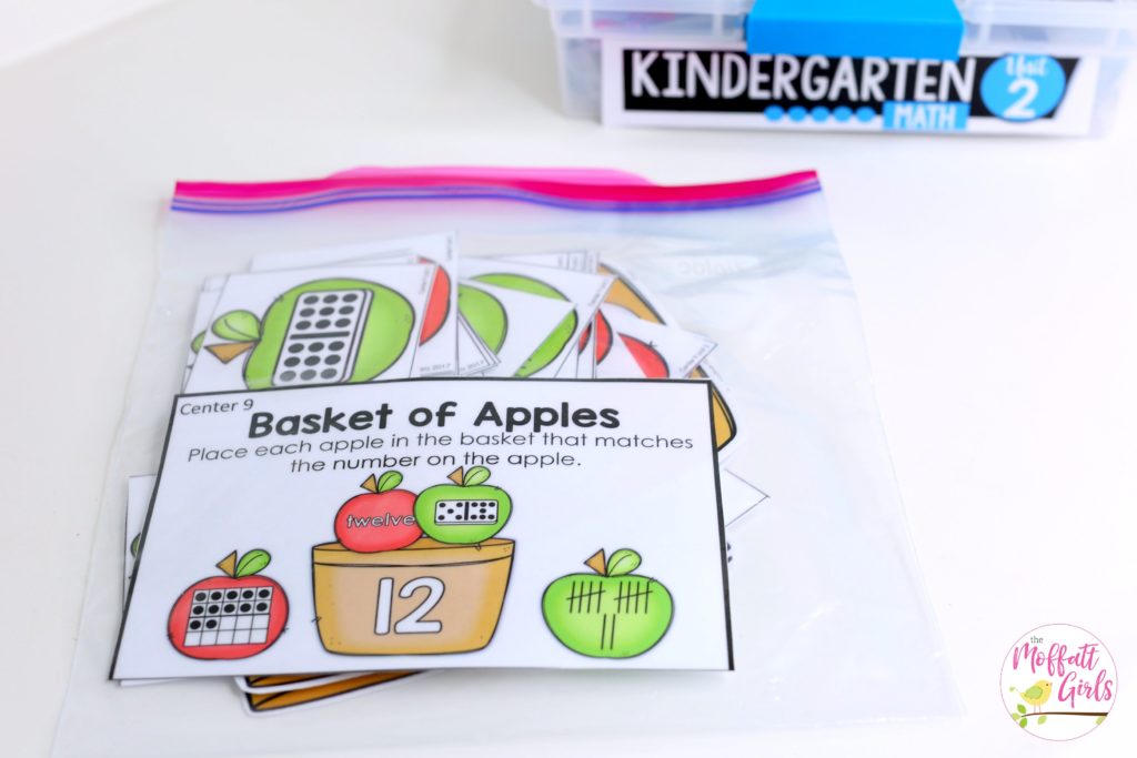 Simple storage idea for math centers to keep classroom materials organized!