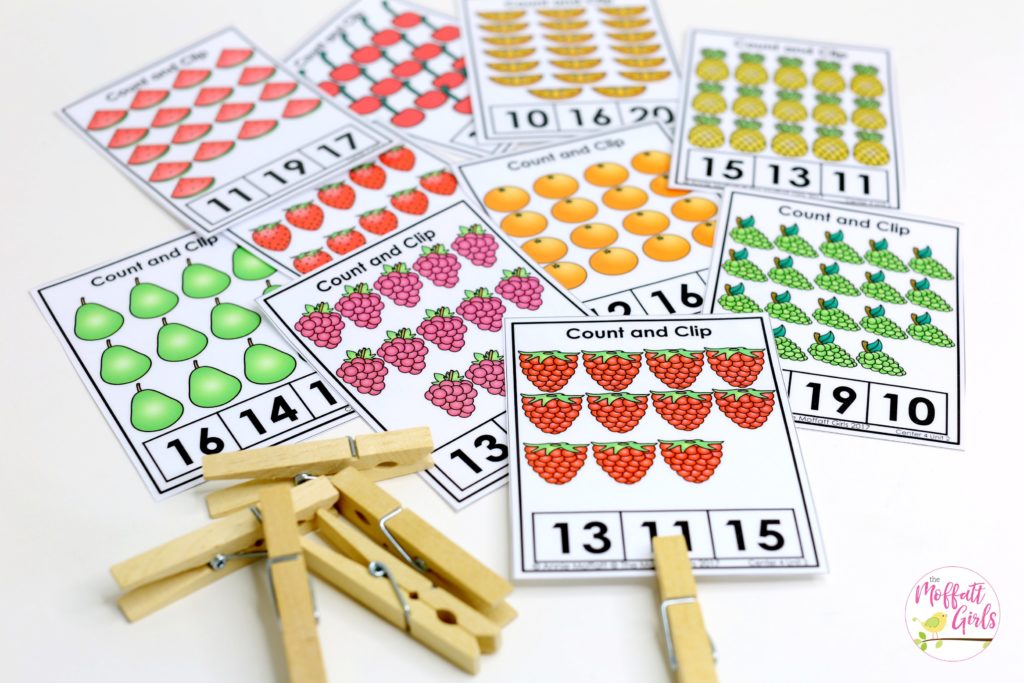 Count and Clip with teen numbers. Kindergarten Math Made Fun!