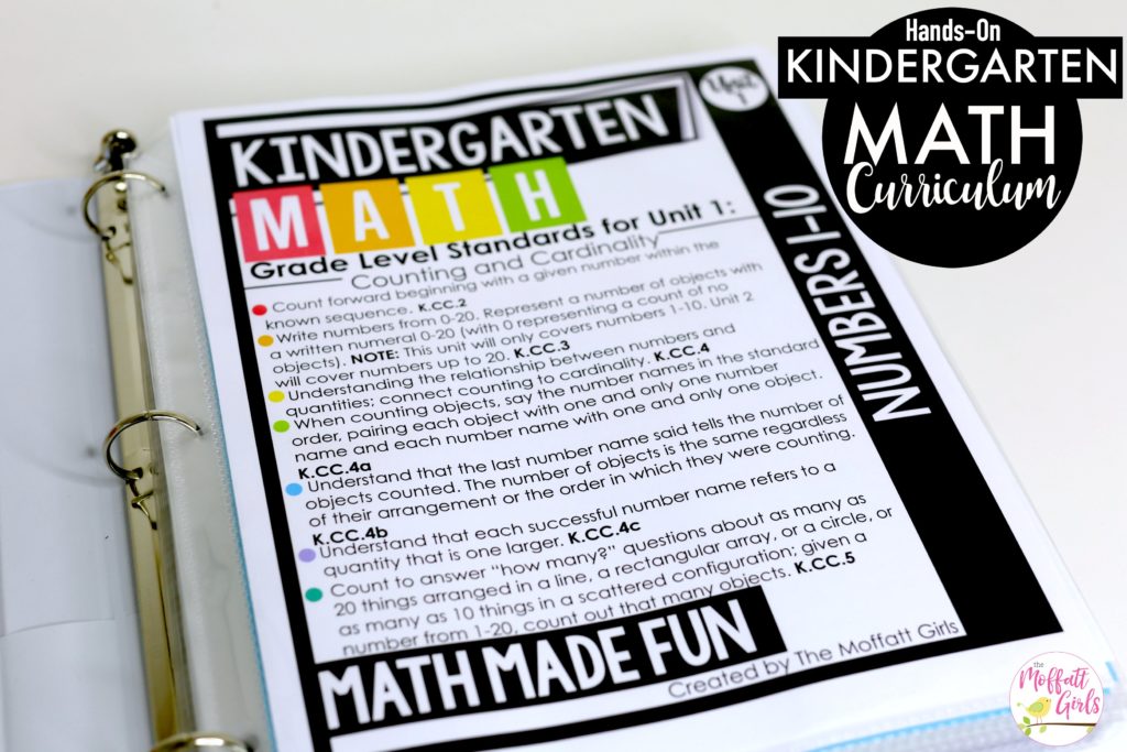 Simple way to organize math centers and materials for Kindergarten!
