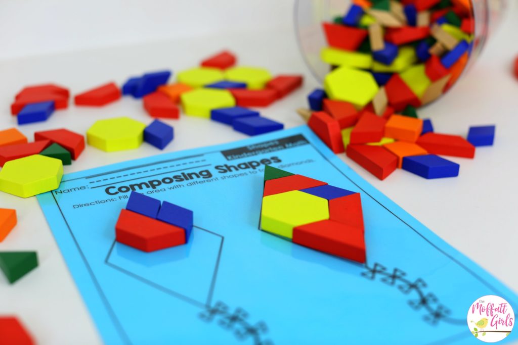 Kindergarten, Kindergarten Math, Common Core Math, Shapes, Composing Shapes, Math Games