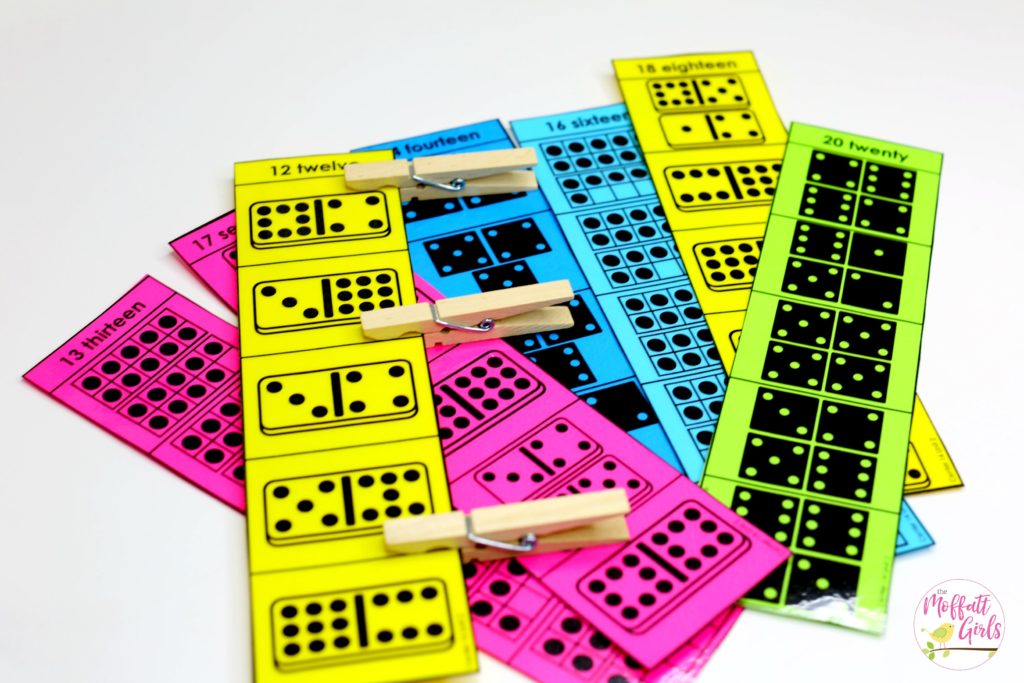 Teen Numbers Count and Clip- Count the numbers in the box and clip it if the number matches the teen number at the top. Fun math center for Kindergarten!