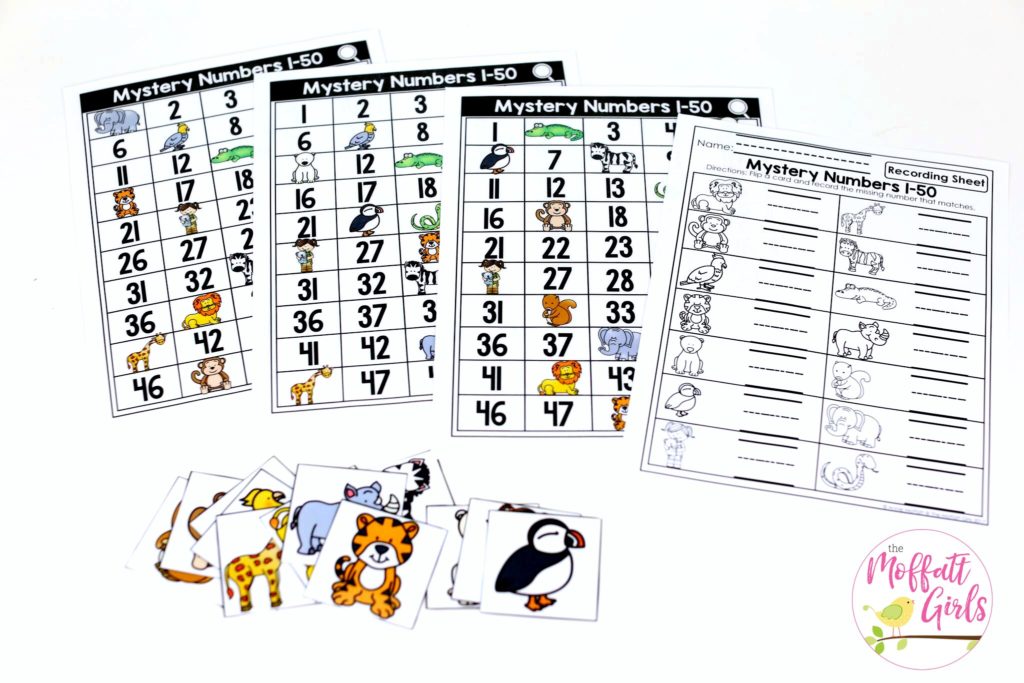 Mystery Numbers 1-100: Counting to 100 with fun hands-on math centers for Kindergarten! Teach skip counting by tens, number order, number recognition and more!