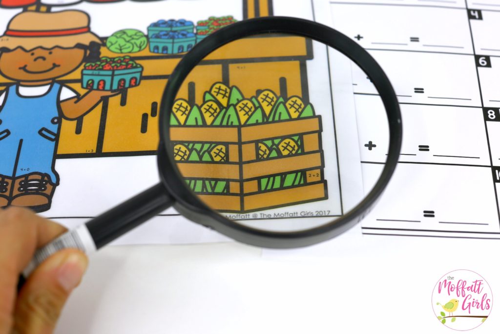I Spy Addition Facts. Plus, MORE hands-on addition math centers for Kindergarten! Teach basic addition in a variety of ways that help students build math skills.