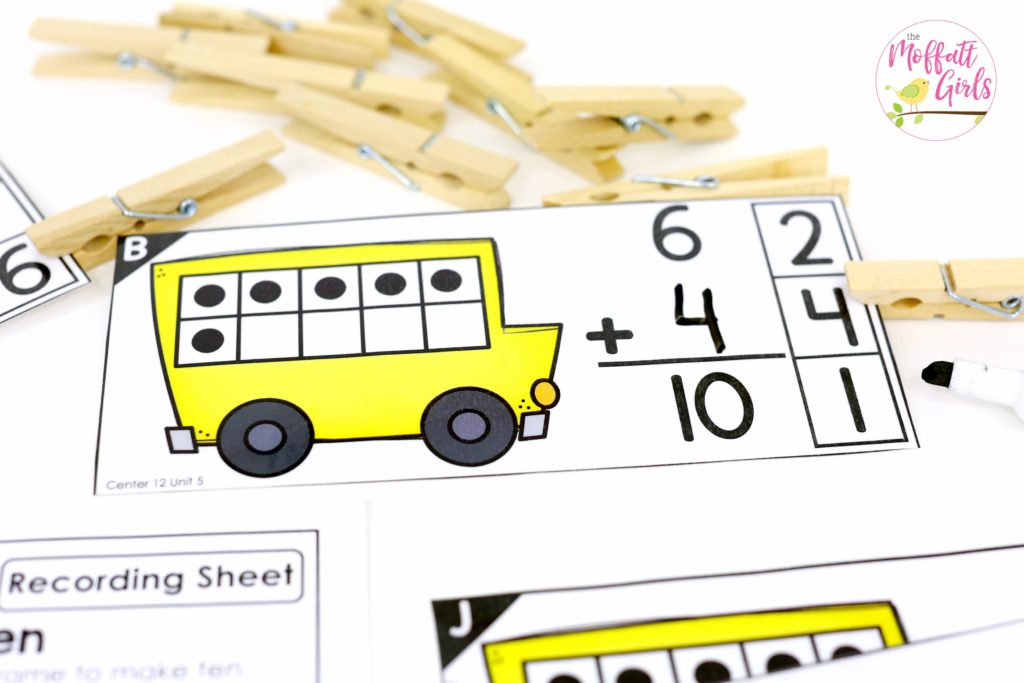 Count and Clip to Ten. Plus, MORE hands-on addition math centers for Kindergarten! Teach basic addition in a variety of ways that help students build math skills.