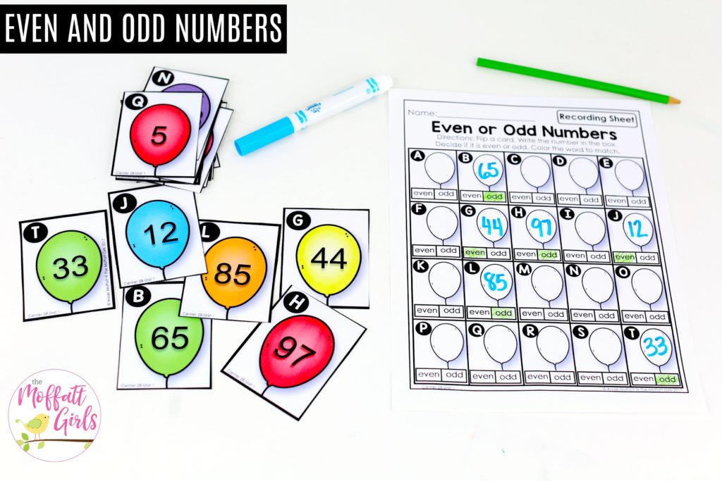 Even or Odd Numbers: This fun 1st Grade Math activity helps students count numbers up to 120 in a hands-on way!