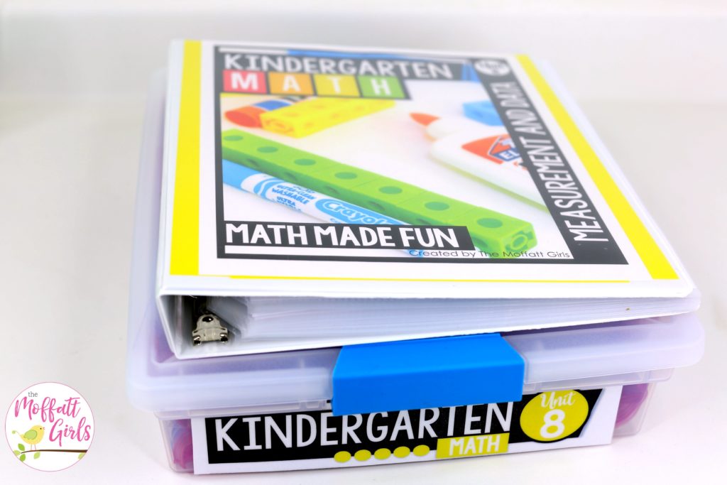 These fun Kindergarten Math NO PREP pages help students measure items and analyze data in a hands-on way!