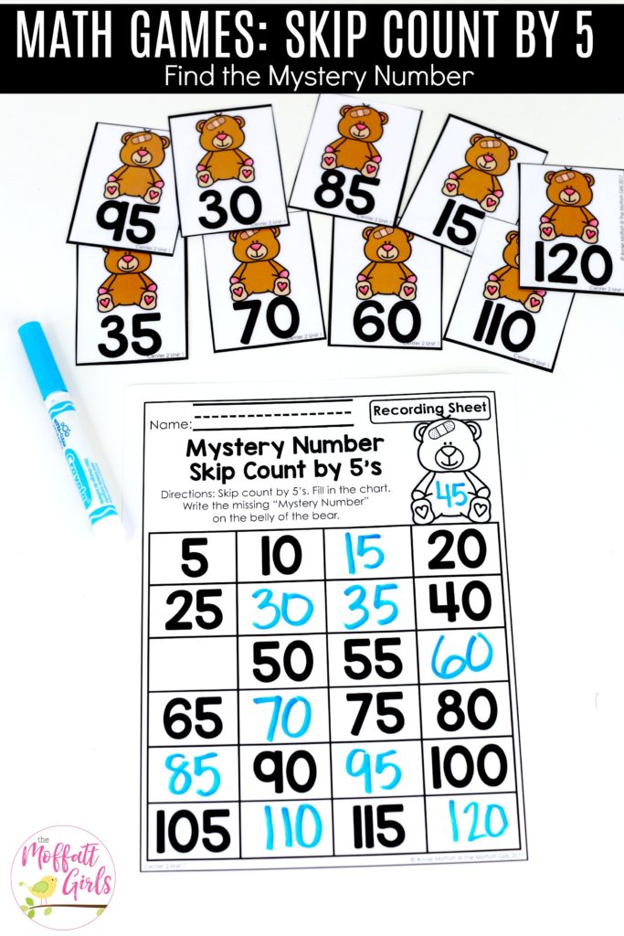 Mystery Numbers (Skip Count by 5s): This fun 1st Grade Math activity helps students count numbers up to 120 in a hands-on way!