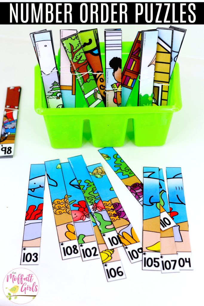 Number Puzzles: This fun 1st Grade Math activity helps students count numbers up to 120 in a hands-on way!