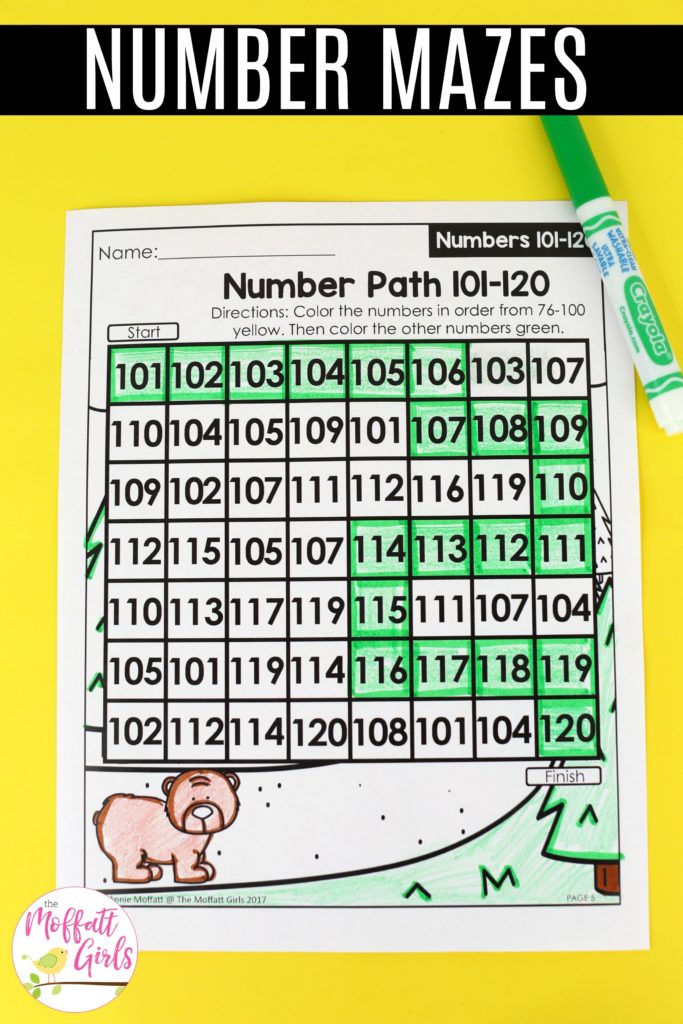 These fun 1st Grade Math activities help students count numbers up to 120 in a hands-on way!