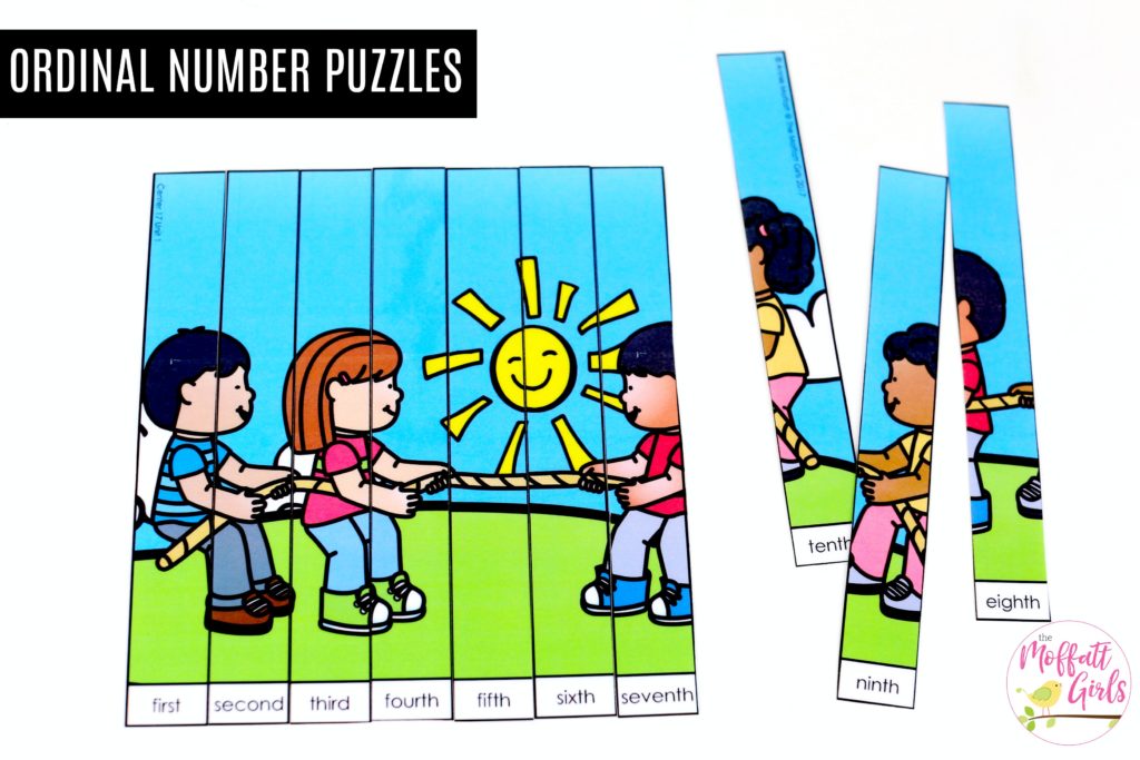 Ordinal Number Puzzles: This fun 1st Grade Math activity helps students count numbers up to 120 in a hands-on way!