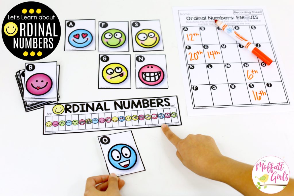 Ordinal Numbers (Emoji's): This fun 1st Grade Math activity helps students count numbers up to 120 in a hands-on way!