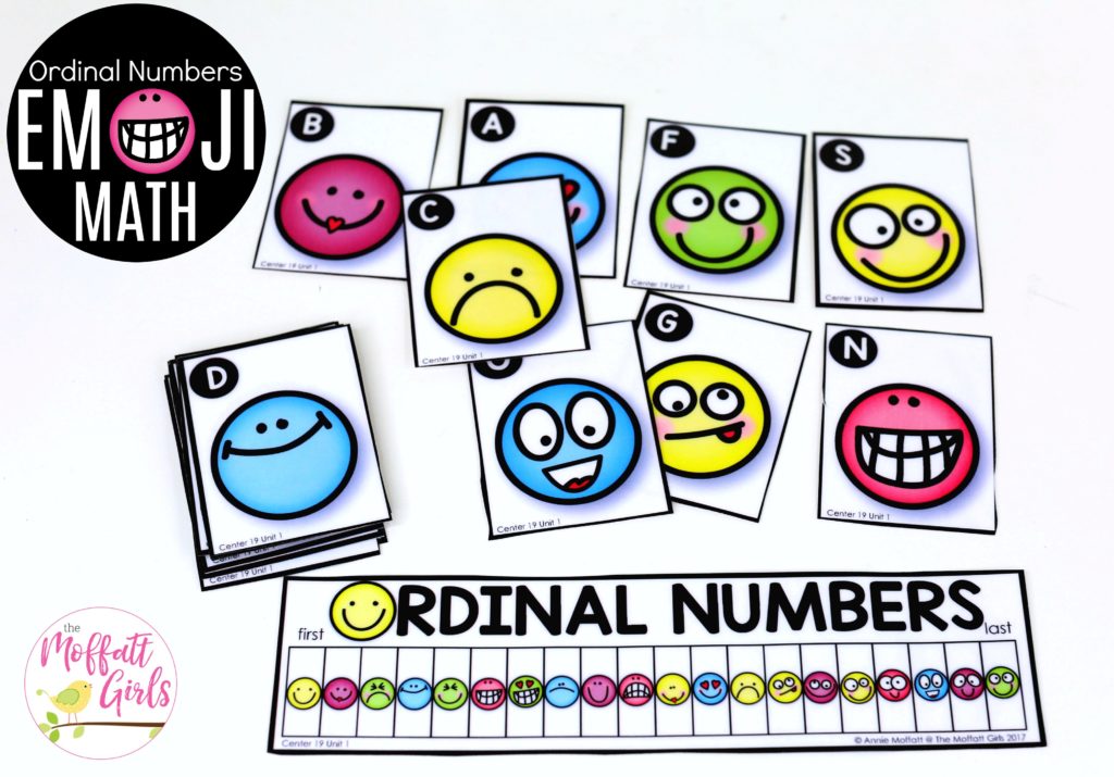 Ordinal Numbers (Emoji's): This fun 1st Grade Math activity helps students count numbers up to 120 in a hands-on way!